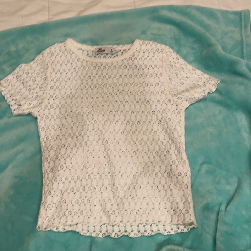 Hollister white lace top